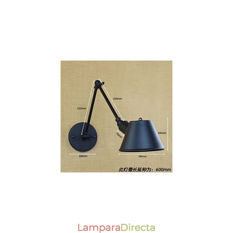 Aplique de pared decorativo de brazo largo con personalidad creativa de aire industrial para bar o cafetería, decorado de forma sencilla