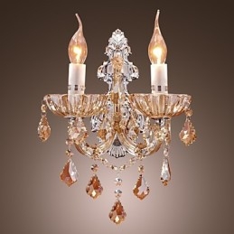 Elegante lámpara de pared de cristal con 2 luces