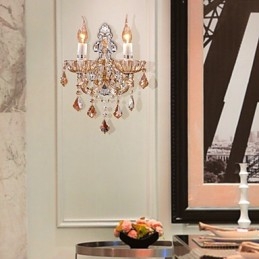 Elegante lámpara de pared de cristal con 2 luces