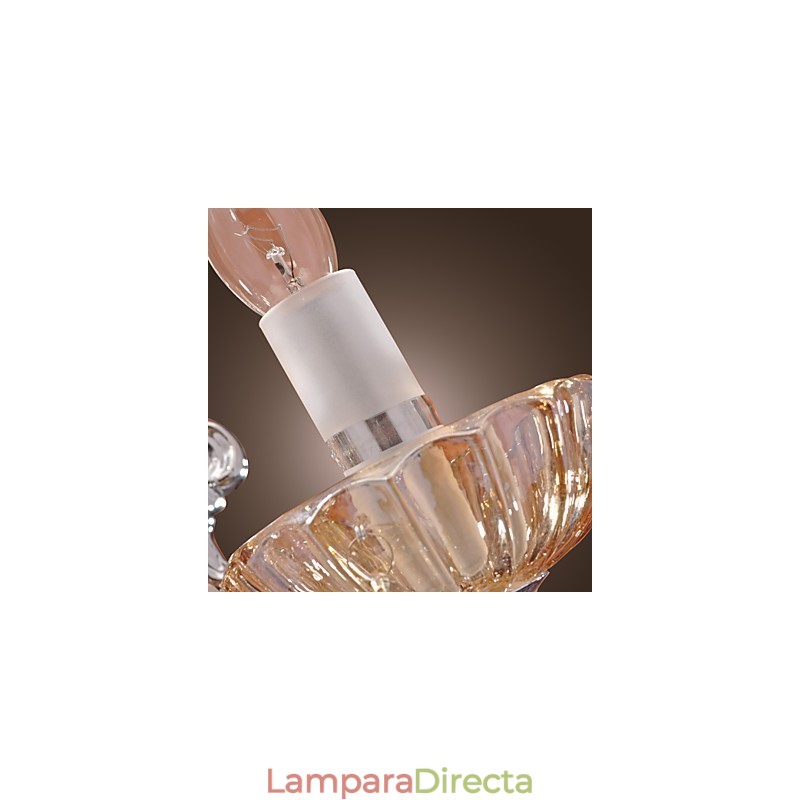 Elegante lámpara de pared de cristal con 2 luces