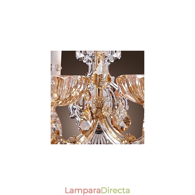 Elegante lámpara de pared de cristal con 2 luces