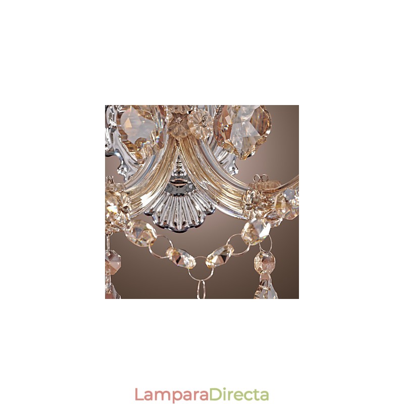 Elegante lámpara de pared de cristal con 2 luces