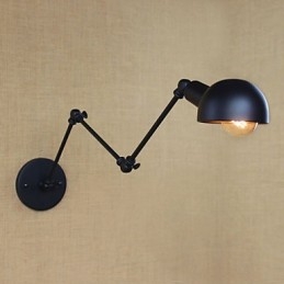 Lámpara de pared de brazo largo estilo industrial retro para pasillo, escaleras, pasillo, hierro forjado, balcón, restaurante y bar.