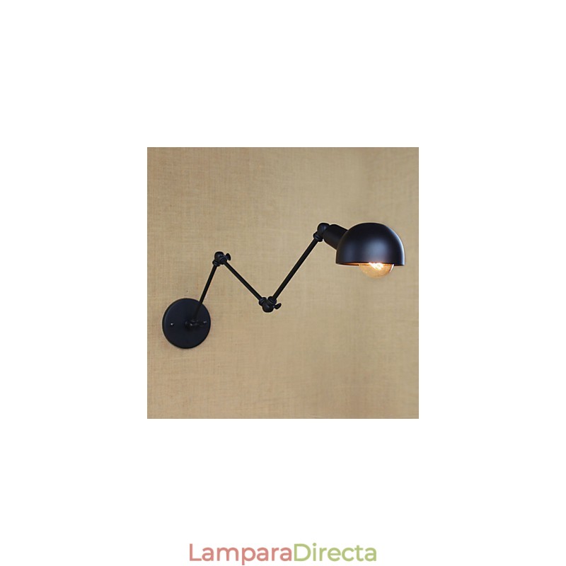 Lámpara de pared de brazo largo estilo industrial retro para pasillo, escaleras, pasillo, hierro forjado, balcón, restaurante y bar.