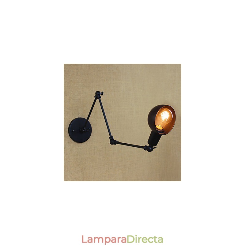 Lámpara de pared de brazo largo estilo industrial retro para pasillo, escaleras, pasillo, hierro forjado, balcón, restaurante y bar.