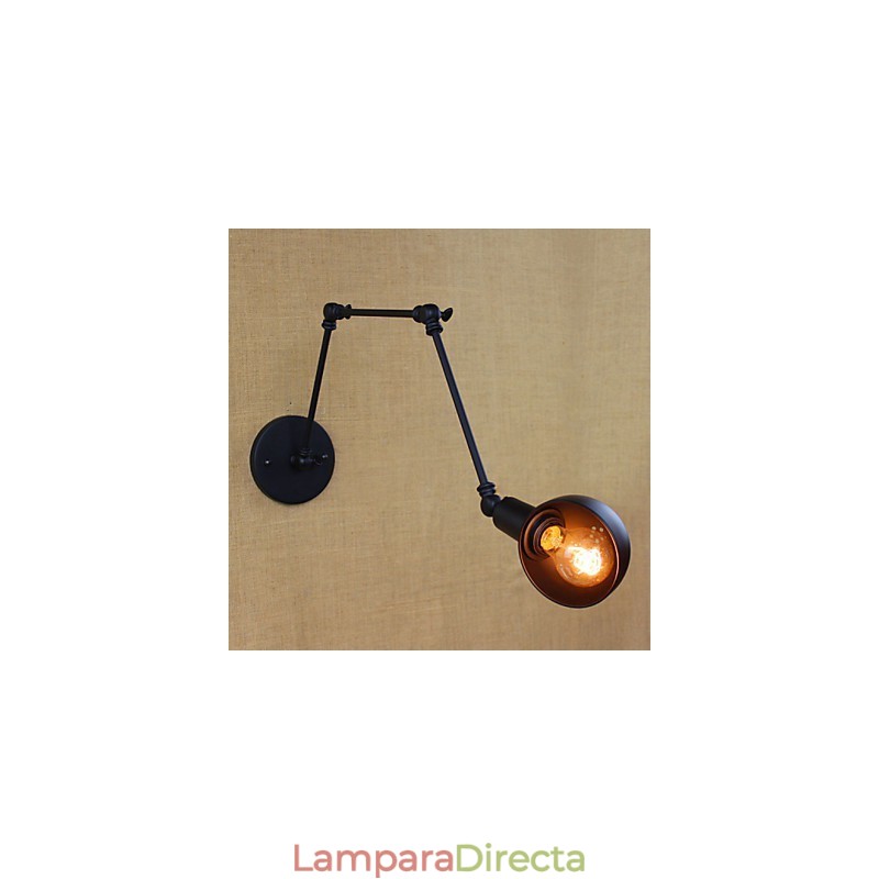 Lámpara de pared de brazo largo estilo industrial retro para pasillo, escaleras, pasillo, hierro forjado, balcón, restaurante y bar.