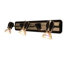 Lámparas de pared negras modernas para baño con 3 luces