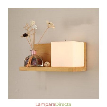 Lámpara de pared de madera maciza y vidrio, creativa, contemporánea y concisa. Lámpara de pared de madera maciza y vidrio, creativa, contemporánea y concisa.