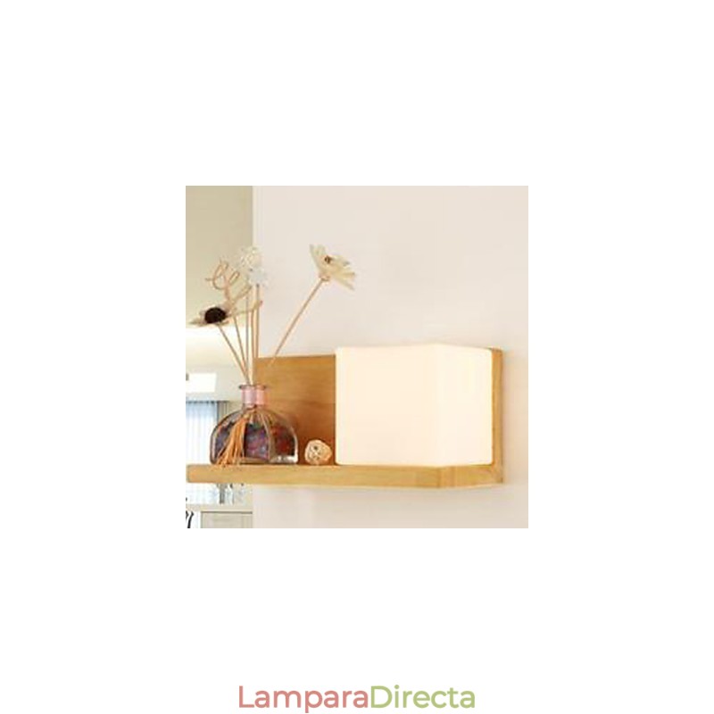 Lámpara de pared de madera maciza y vidrio, creativa, contemporánea y concisa.