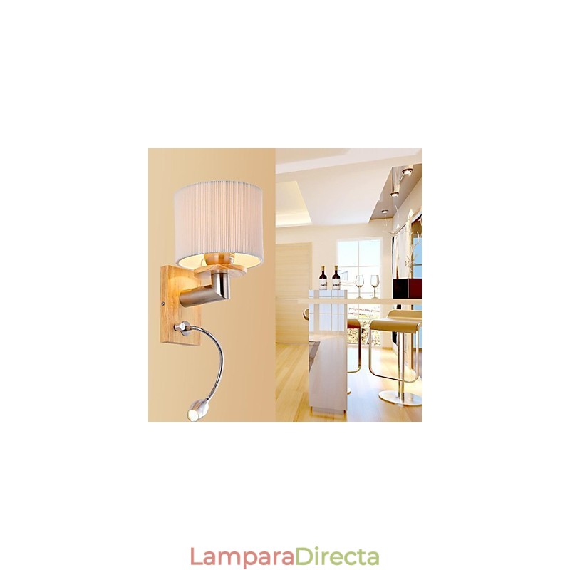 Lámpara de pared de una luz con luz de lectura
