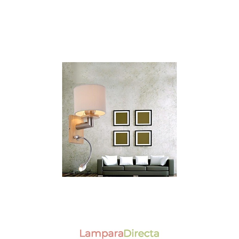 Lámpara de pared de una luz con luz de lectura