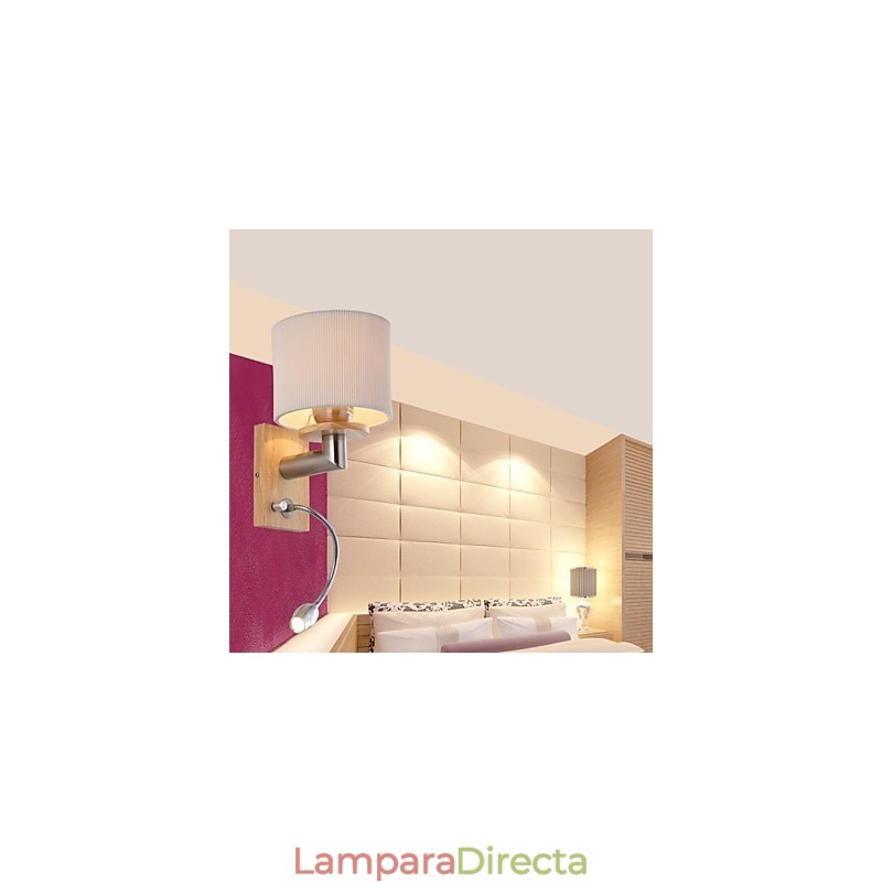 Lámpara de pared de una luz con luz de lectura