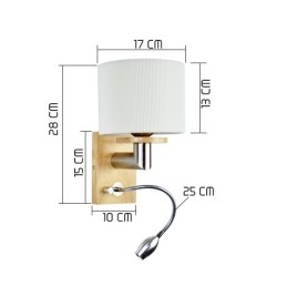Lámpara de pared de una luz con luz de lectura
