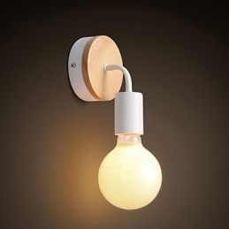 Aplique de pared interior Edison de hierro de 110 V y 220 V para pasillo, escaleras, aplique, bombilla, lámpara, blanco y negro
