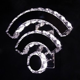 Apliques de pared de cristal con WIFI, cristal, moderno, contemporáneo, para cama, sala de estar, hotel, metal