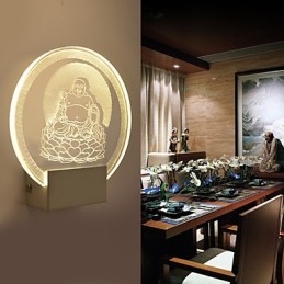 Lámpara de pared acrílica de PVC con chip de luz, moderna y contemporánea de metal.