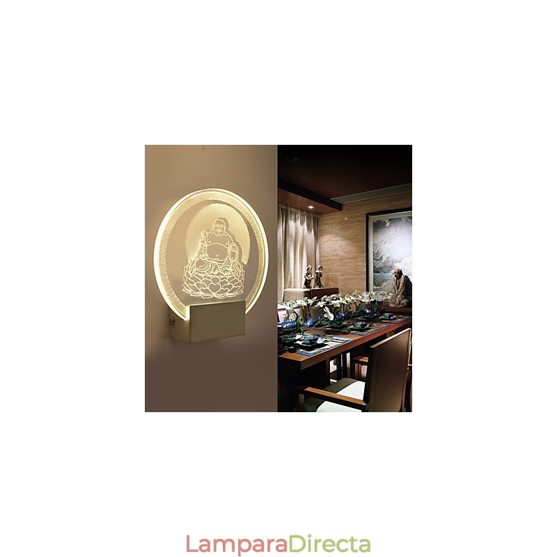 Lámpara de pared acrílica de PVC con chip de luz, moderna y contemporánea de metal.