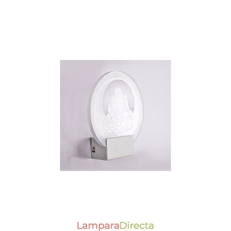 Lámpara de pared acrílica de PVC con chip de luz, moderna y contemporánea de metal.
