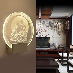 Lámpara de pared acrílica de PVC con chip de luz, moderna y contemporánea de metal.