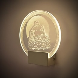 Lámpara de pared acrílica de PVC con chip de luz, moderna y contemporánea de metal.