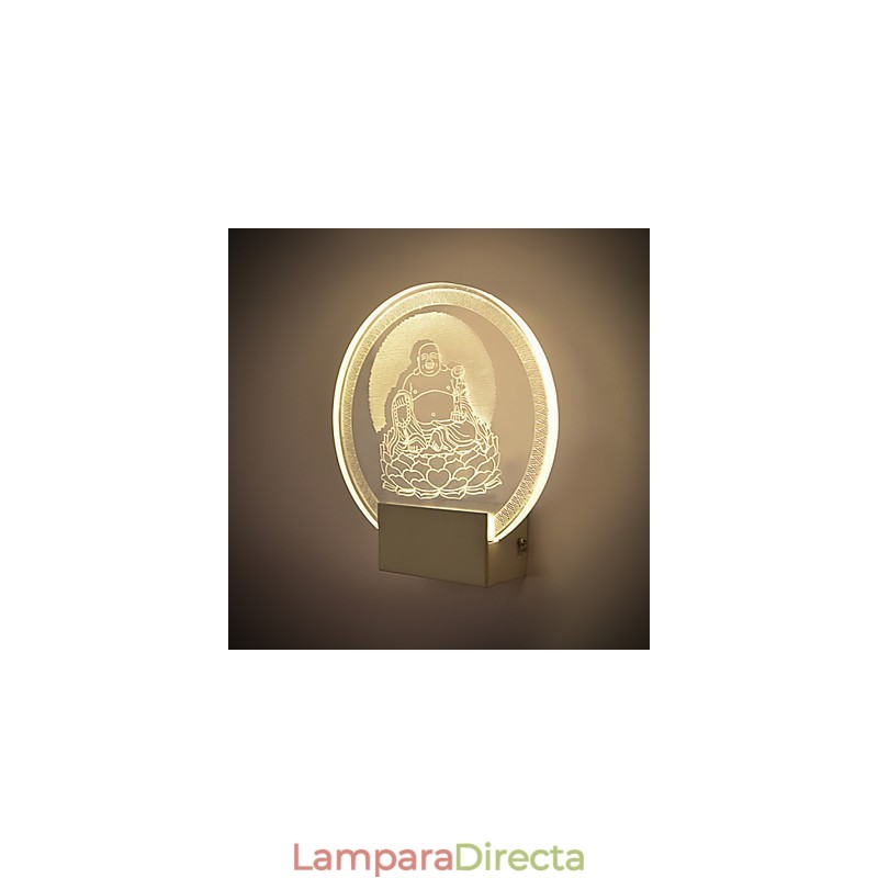 Lámpara de pared acrílica de PVC con chip de luz, moderna y contemporánea de metal.