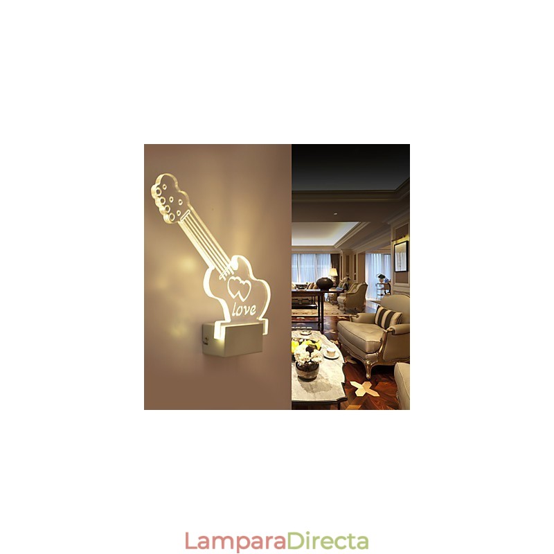 Lámpara de pared acrílica de PVC, moderna y contemporánea, de metal.