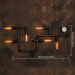 Lámpara de pared Apliques de pared 6 luces Acabado en bronce Estilo industrial Rústico Lodge Metal