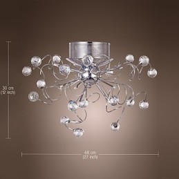 Lámpara de araña de cristal de diseño moderno para sala de estar, 9 luces