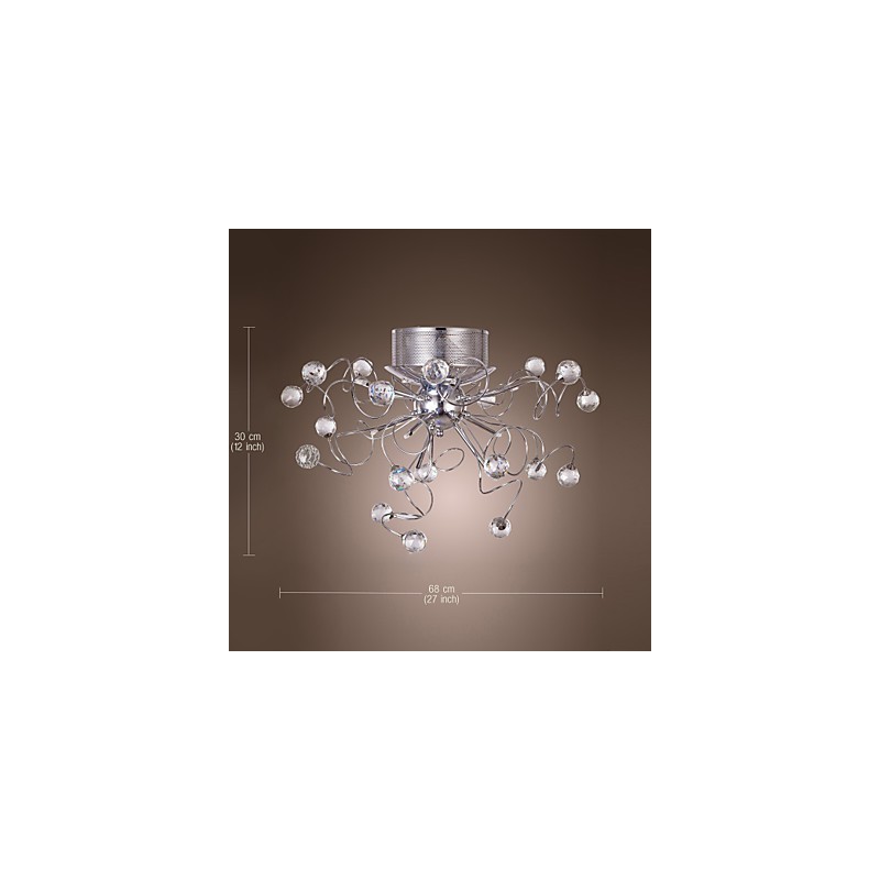Lámpara de araña de cristal de diseño moderno para sala de estar, 9 luces
