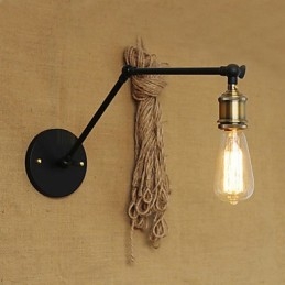 Lámpara de pared con brazo de hierro, estilo country americano moderno y sencillo sin espejo