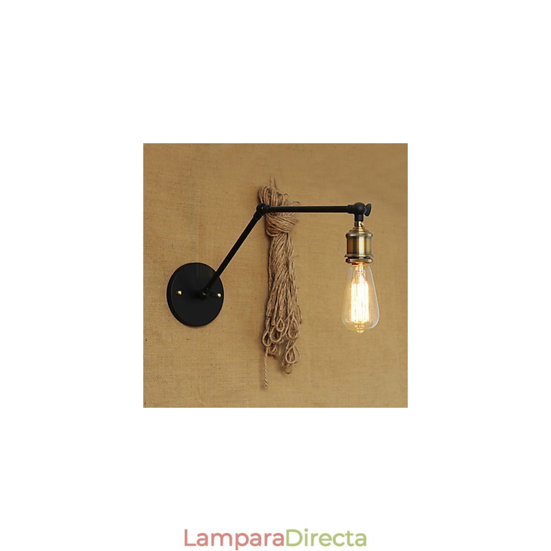 Lámpara de pared con brazo de hierro, estilo country americano moderno y sencillo sin espejo