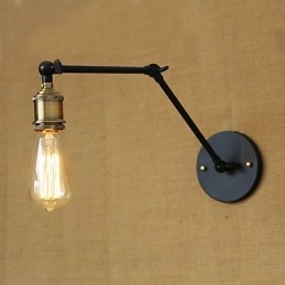 Lámpara de pared con brazo de hierro, estilo country americano moderno y sencillo sin espejo