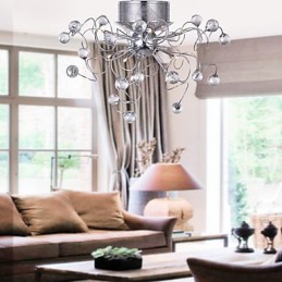 Lámpara de araña de cristal de diseño moderno para sala de estar, 9 luces