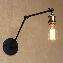 Lámpara de pared con brazo de hierro, estilo country americano moderno y sencillo sin espejo