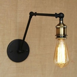 Lámpara de pared con brazo de hierro, estilo country americano moderno y sencillo sin espejo
