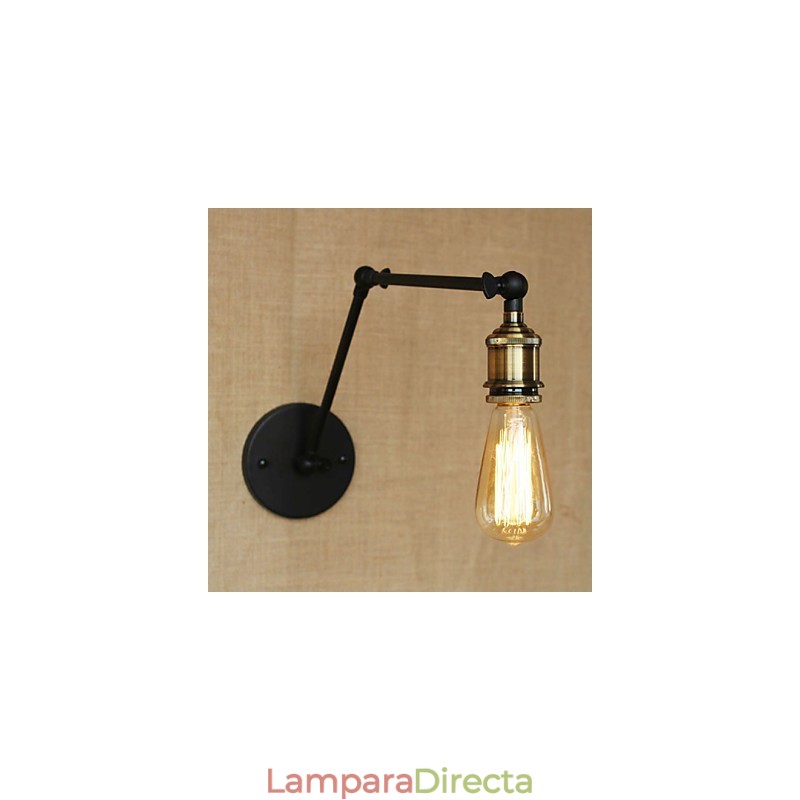 Lámpara de pared con brazo de hierro, estilo country americano moderno y sencillo sin espejo