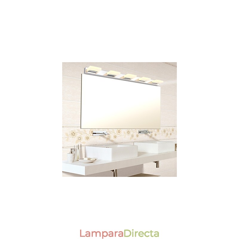Lámpara de espejo de acero inoxidable y acrílico