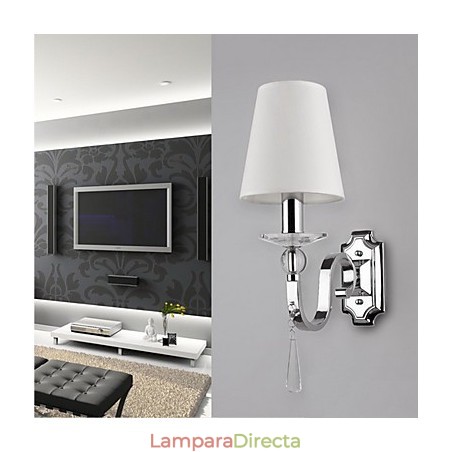 Aplique de pared blanco cálido con gotas de cristal Aplique de pared blanco cálido con gotas de cristal