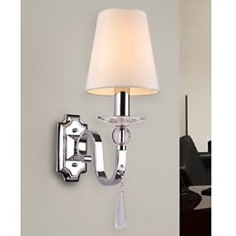 Aplique de pared blanco cálido con gotas de cristal