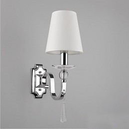 Aplique de pared blanco cálido con gotas de cristal