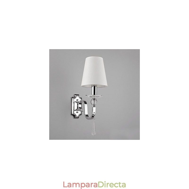 Aplique de pared blanco cálido con gotas de cristal