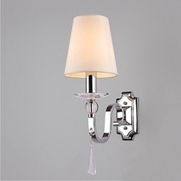 Aplique de pared blanco cálido con gotas de cristal