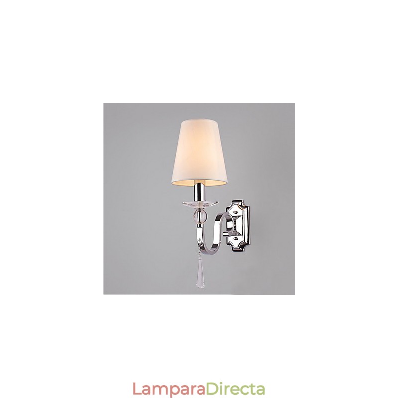 Aplique de pared blanco cálido con gotas de cristal