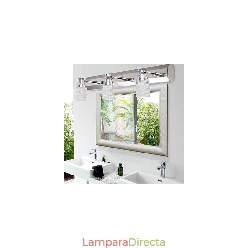 Lámpara de pared moderna con pantalla de burbujas de vidrio, estilo espejo frontal