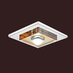 Lámpara de techo de cristal ámbar de 1 luz empotrada