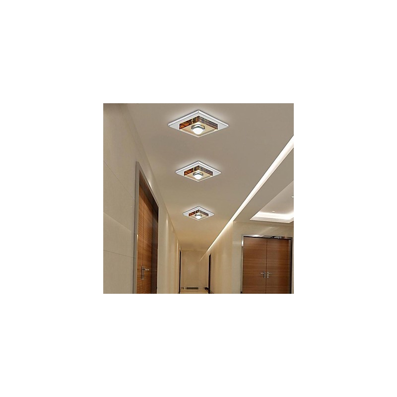 Lámpara de techo de cristal ámbar de 1 luz empotrada