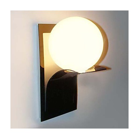 Aplique de pared para baño moderno con globo de metal y vidrio galvanizado Aplique de pared para baño moderno con globo de metal y vidrio galvanizado