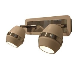 Lámparas de pared esféricas cromadas modernas para baño con 2 luces