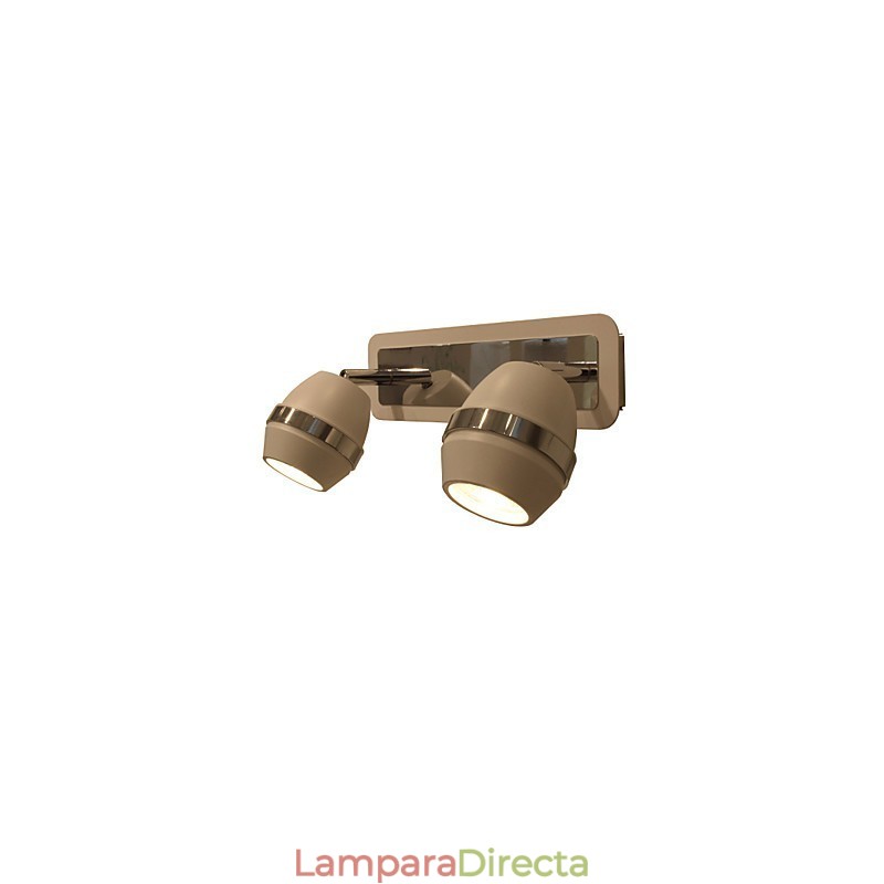 Lámparas de pared esféricas cromadas modernas para baño con 2 luces