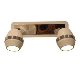 Lámparas de pared esféricas cromadas modernas para baño con 2 luces
